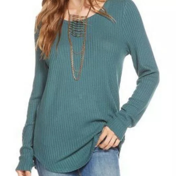 Chaser | Teal waffle-knit top - Picture 2 of 8